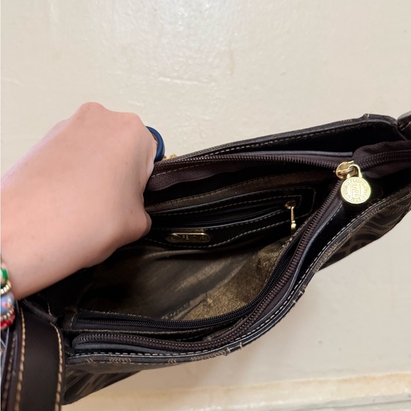 Fendi Black and Brown Monogram Shoulder Bag - Picture 6 of 7